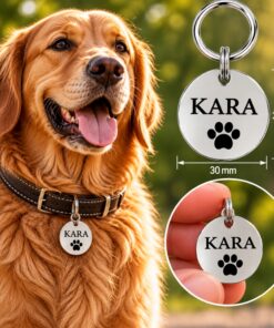 Large dog tag with paw