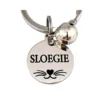 Cat tag with bell, small dog tag silver