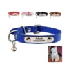Kattenhalsband met naam, telefoonnummer en belletje graveren Kattenhalsband met naam, gepersonaliseerde halsbandjes voor katten of kitten telefoonnummer en belletje graveren blauw
