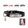 Kattenhalsband met naam, telefoonnummer en belletje graveren Kattenhalsband met naam, gepersonaliseerde halsbandjes voor katten of kitten telefoonnummer en belletje graveren zwart