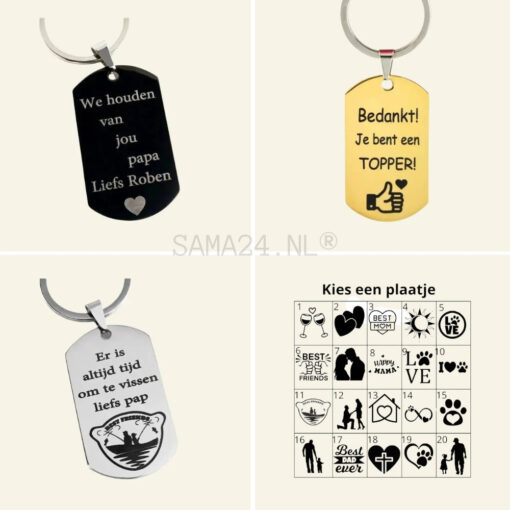 Conception de porte-clés - Porte-clés ID TAG Titane - Porte-clés à graver argent