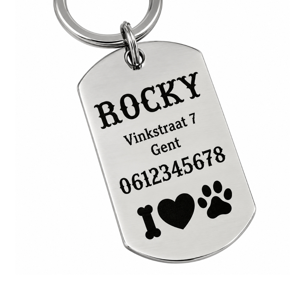 ID Tag hond klein graveren naam tag hond voor kleine hond zilver