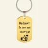 Sleutelhanger laten maken - Ontwerp je eigen custom Titanium sleutelhanger laten graveren goudkleurig