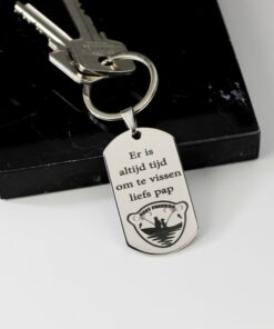 Sleutelhanger ontwerpen - Sleutelhanger ID TAG Titanium - Sleutelhanger laten graveren zilver
