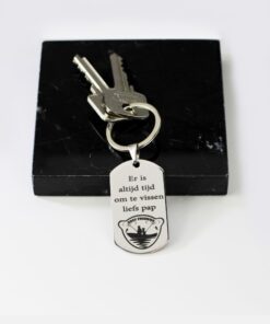 Sleutelhanger ontwerpen - Sleutelhanger ID TAG Titanium - Sleutelhanger laten graveren zilver