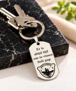 Sleutelhanger ontwerpen ID TAG Titanium laten graveren zilver