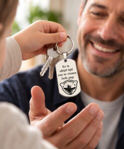 Sleutelhanger ontwerpen ID TAG Titanium laten graveren zilver kleur vaderverjaardag