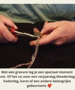 Ketting met hartjes goud kleurig Titanium hanger met Initialen 2 hartjes