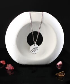 Heart Necklace Silver Color