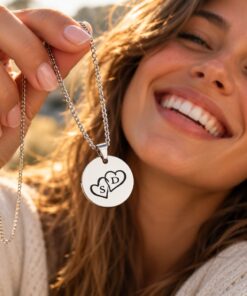 Ketting met hartjes zilver kleurig