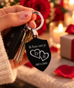 Sleutelhanger liefde man gepersonaliseerd cadeau voor hem en haar