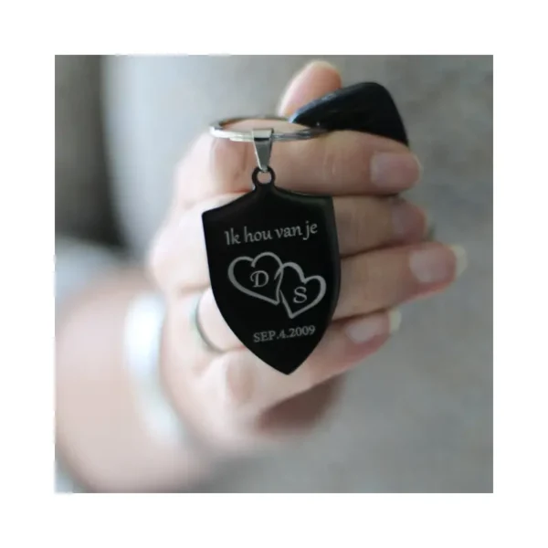 Porte-clés amour homme - Magnifique porte-clés personnalisé en remerciement - à faire graver pour votre amour ou votre anniversaire de mariage - Cadeau pour mariage noir