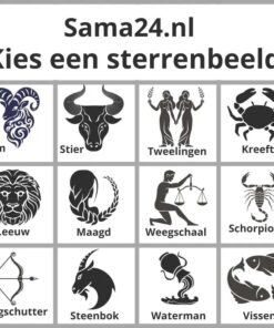 Herrenkette mit Sternbild Titanium Anhänger gravieren Löwe Stier und eigene Initialen
