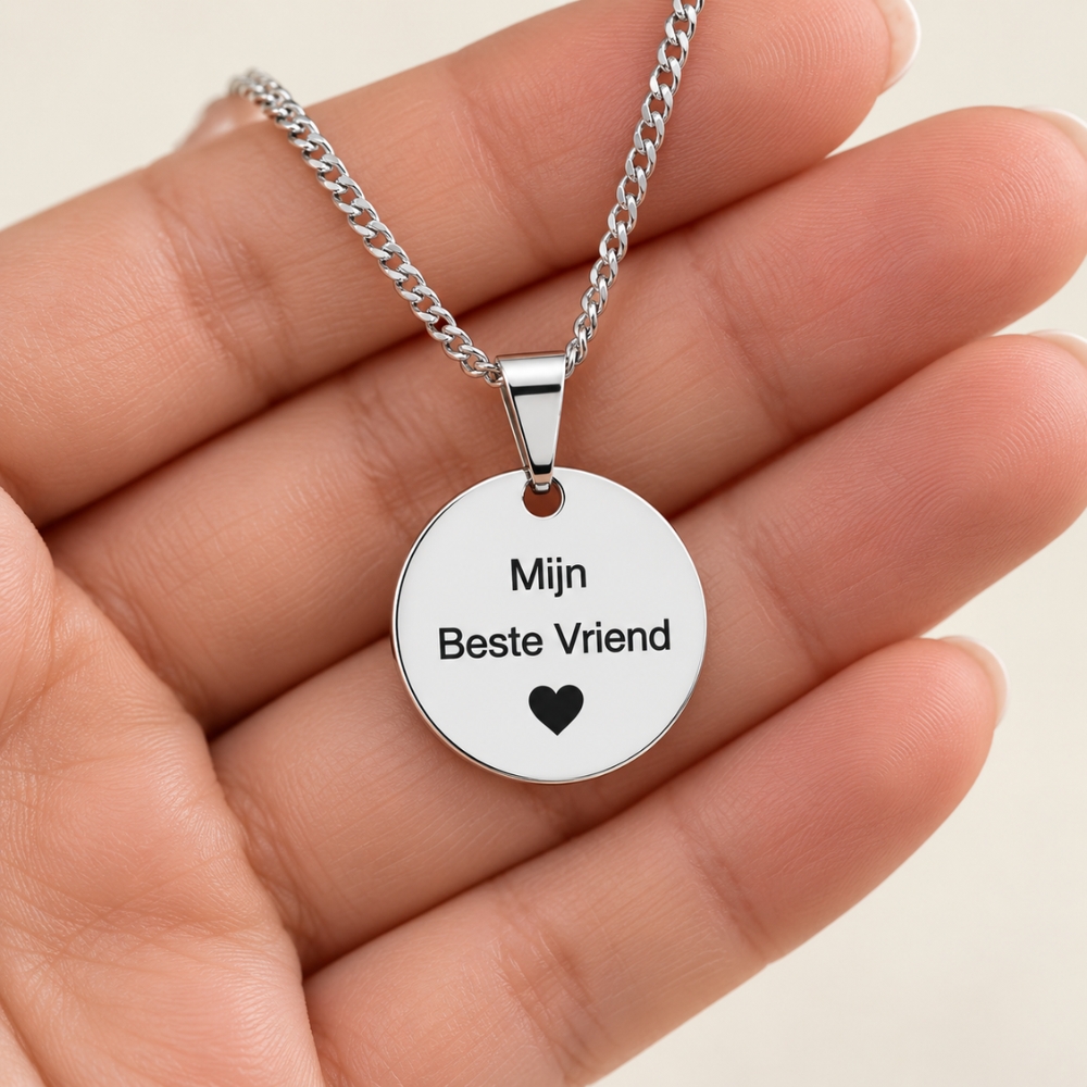 Ketting met foto gegraveerd huisdier hond of kat