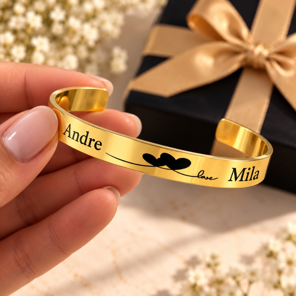 Precioso regalo para él o ella para esa ocasión especial Pulsera del amor con nombres