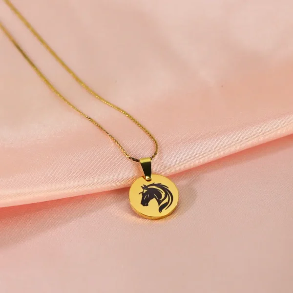 Kinderkette mit Buchstaben und Abbildung gravieren gold Farbe