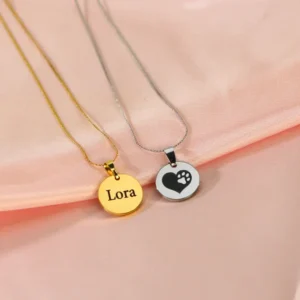 Kinderketting met letter en afbeelding graveren