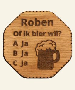 Onderzetter met naam graveren - 5 stuks