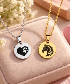 Kinderketting met letter en afbeelding graveren