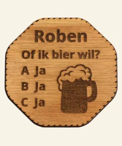Onderzetter met naam graveren - 5 stuks
