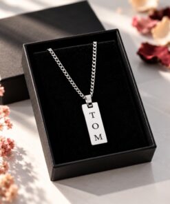 Gepersonaliseerde ketting Bar met naam man