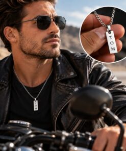 Gepersonaliseerde ketting Bar met naam man gegraveerd