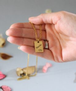 Gepersonaliseerde vierkante hanger met ketting